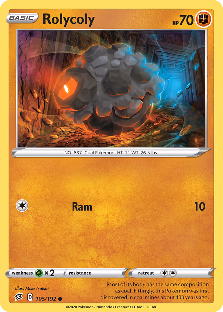 Rolycoly 105/192 Pokemon card