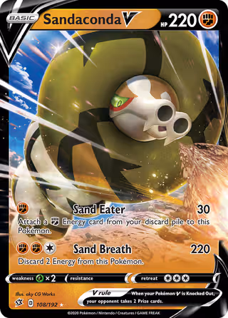 Sandaconda V 108/192 Pokemon card