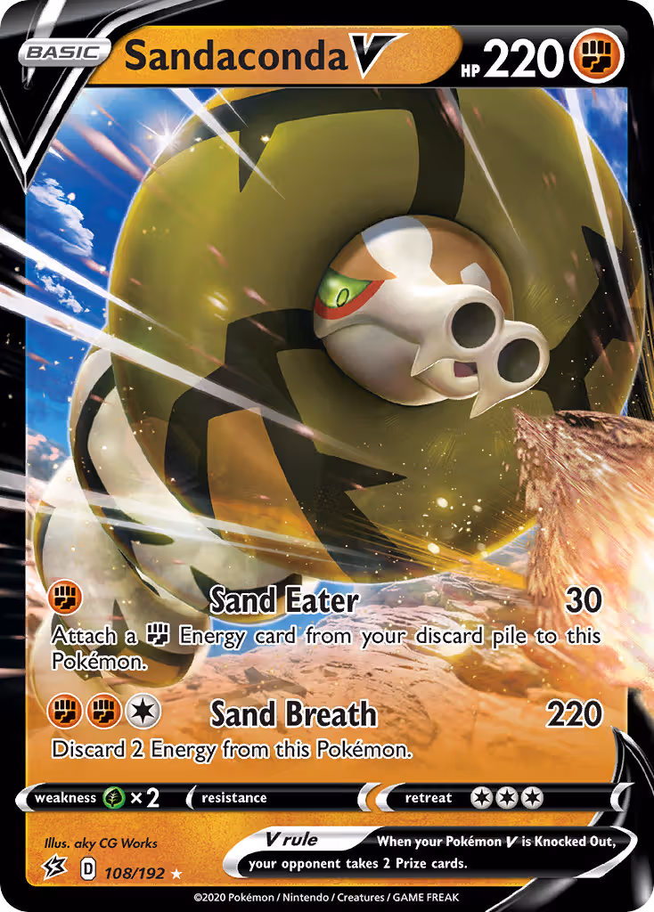 Sandaconda V 108/192 Pokemon card