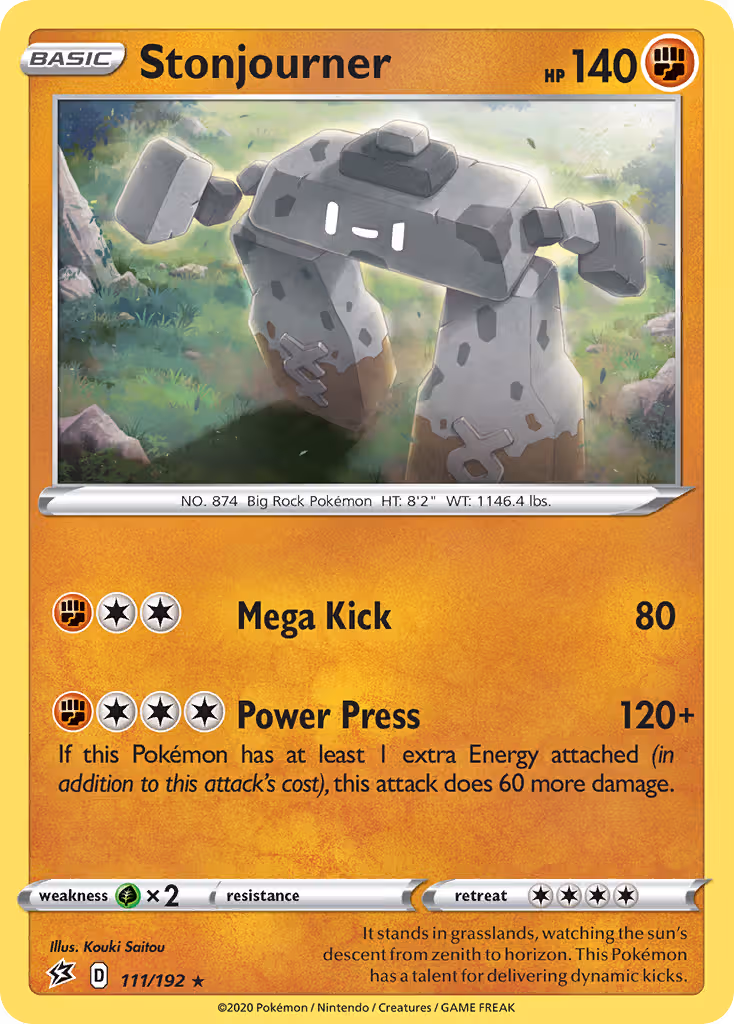 Stonjourner 111/192 Pokemon card