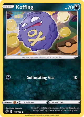 Koffing 112/192 Pokemon card