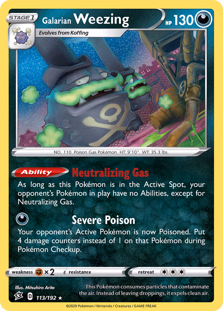 Galarian Weezing 113/192 Pokemon card