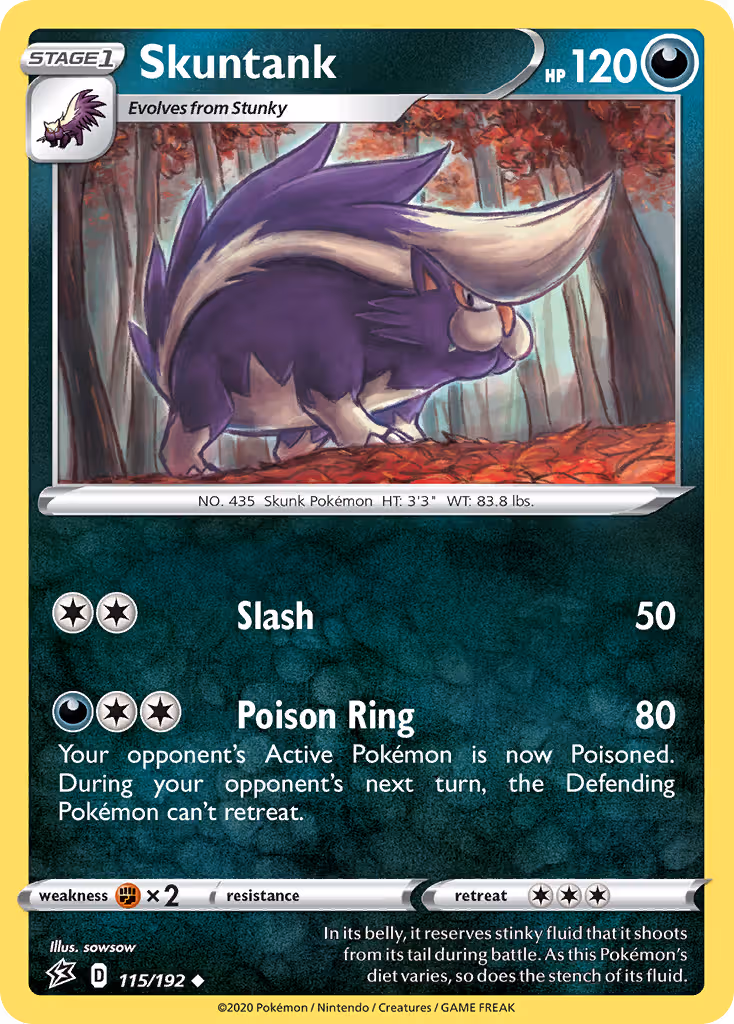 Skuntank 115/192 Pokemon card