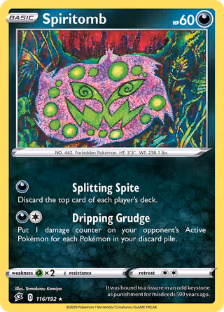 Spiritomb 116/192 Pokemon card