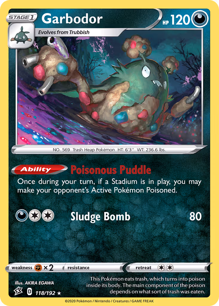 Garbodor 118/192 Pokemon card