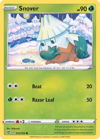 Snover 12/192 Pokemon card