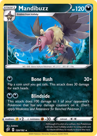 Mandibuzz 120/192 Pokemon card