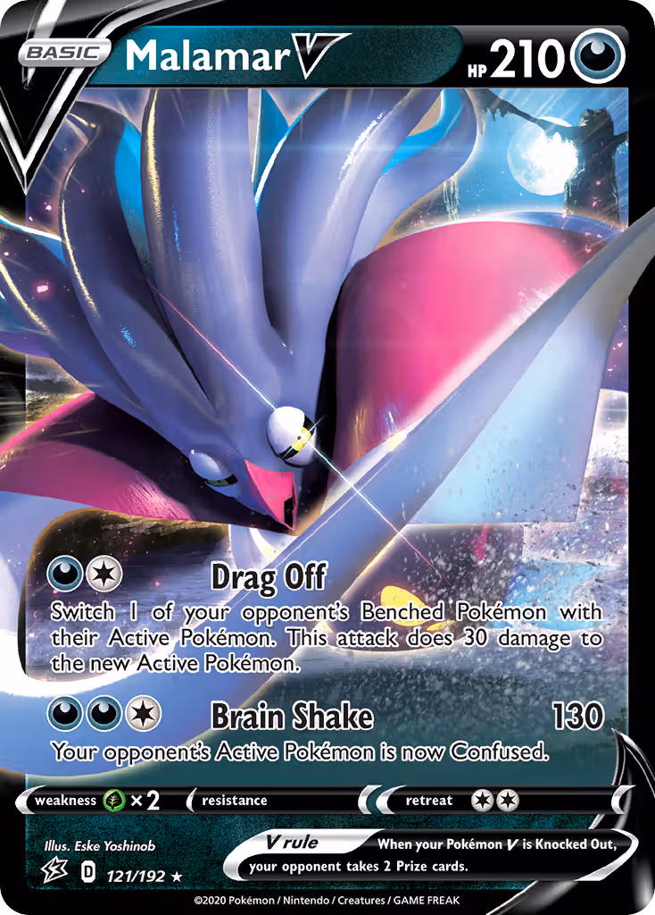 Malamar V 121/192 Pokemon card