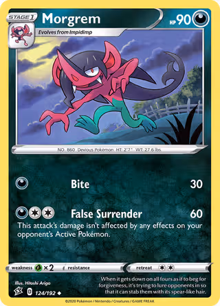 Morgrem 124/192 Pokemon card