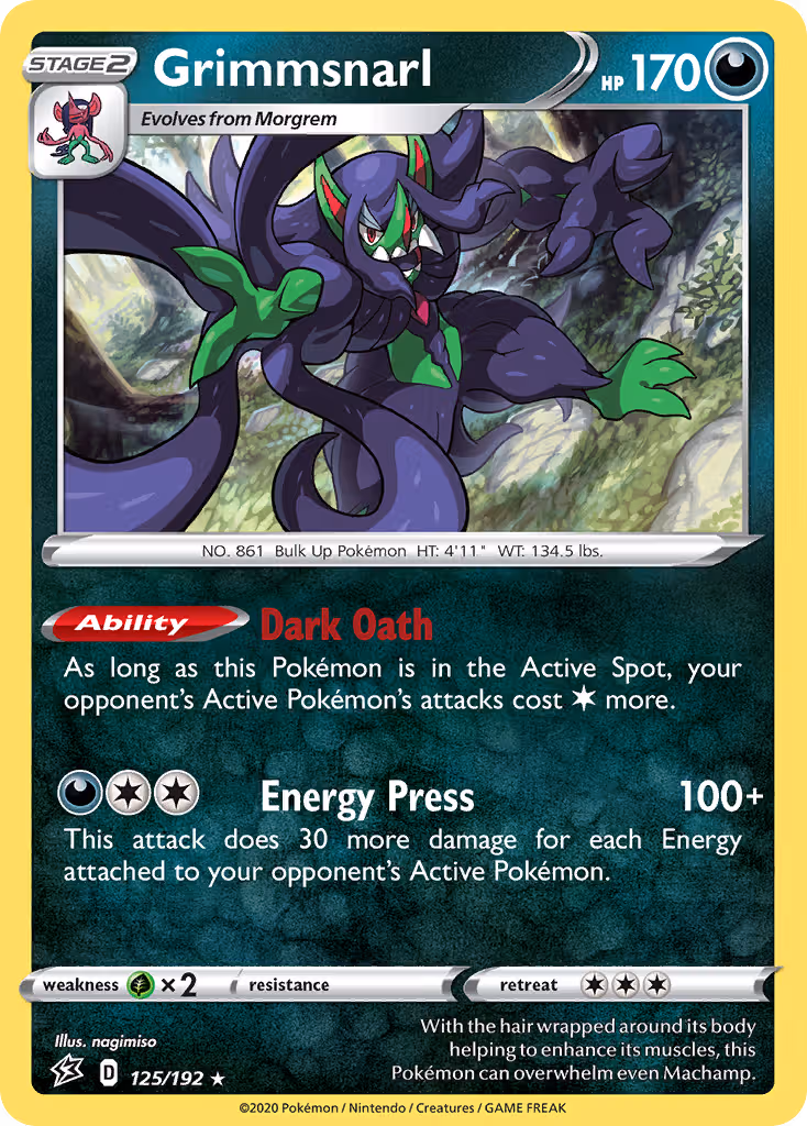 Grimmsnarl 125/192 Pokemon card