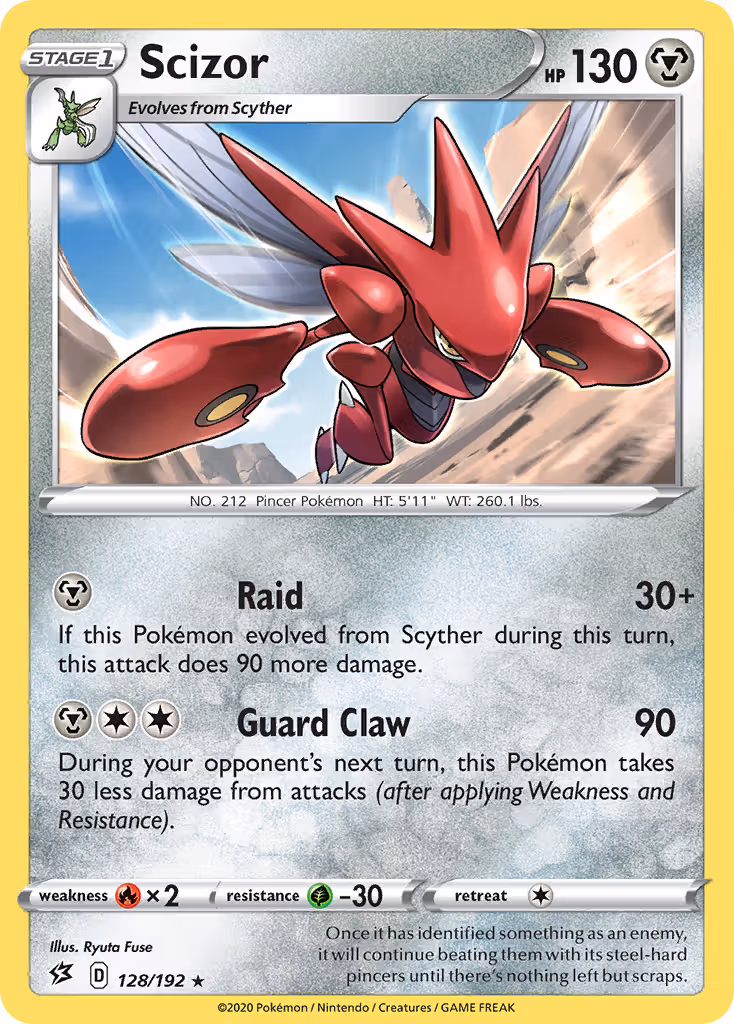 Scizor 128/192 Pokemon card
