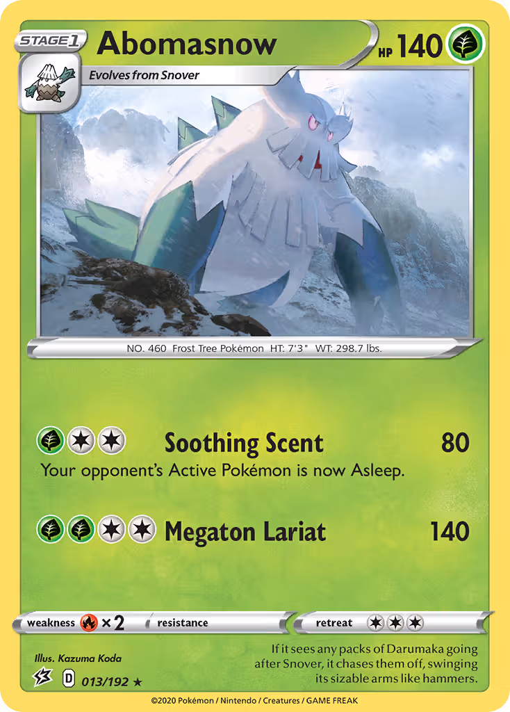 Abomasnow 13/192 Pokemon card