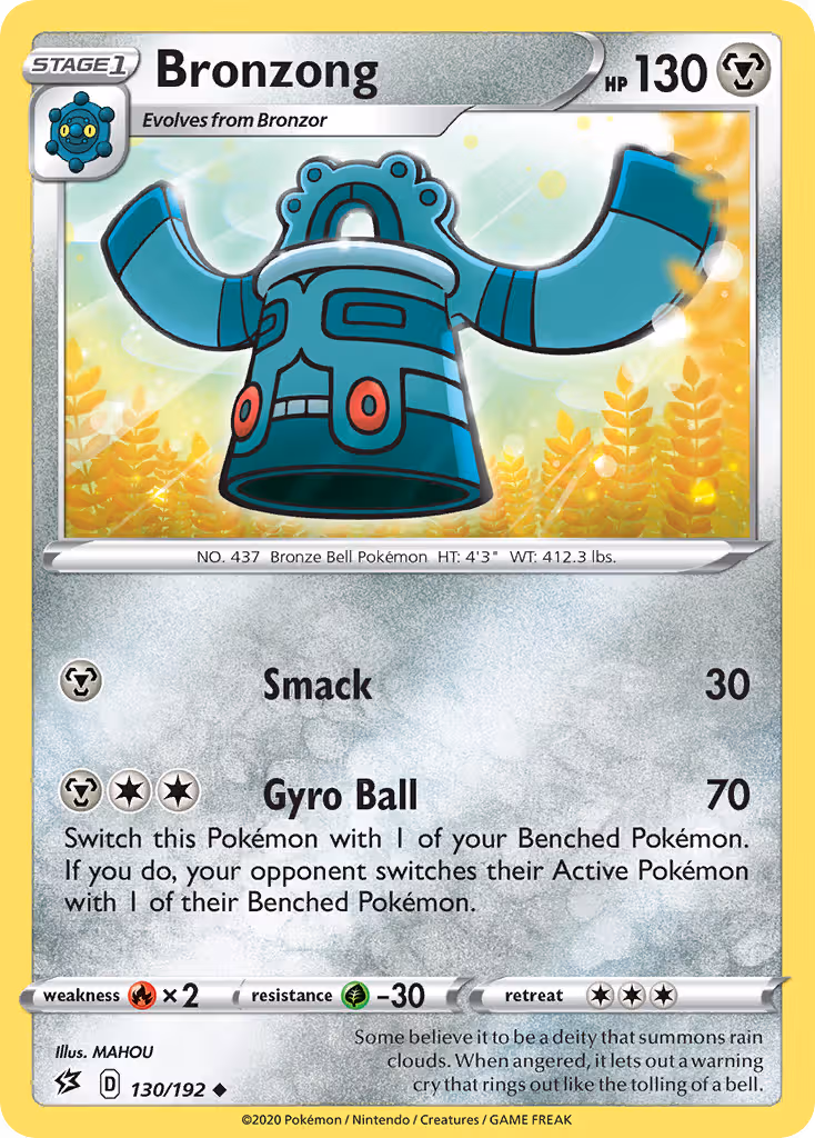 Bronzong 130/192 Pokemon card