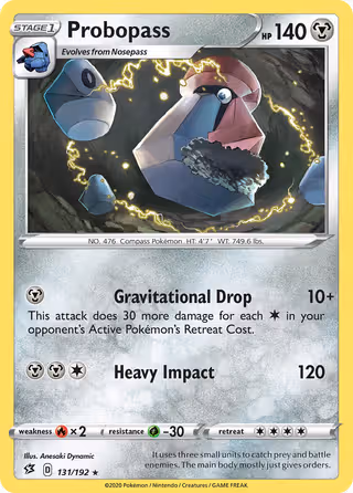 Probopass 131/192 Pokemon card