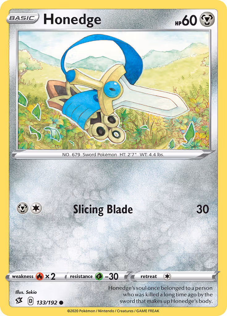 Honedge 133/192 Pokemon card