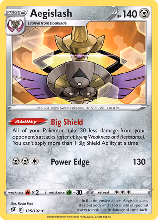Aegislash 135/192 Pokemon card