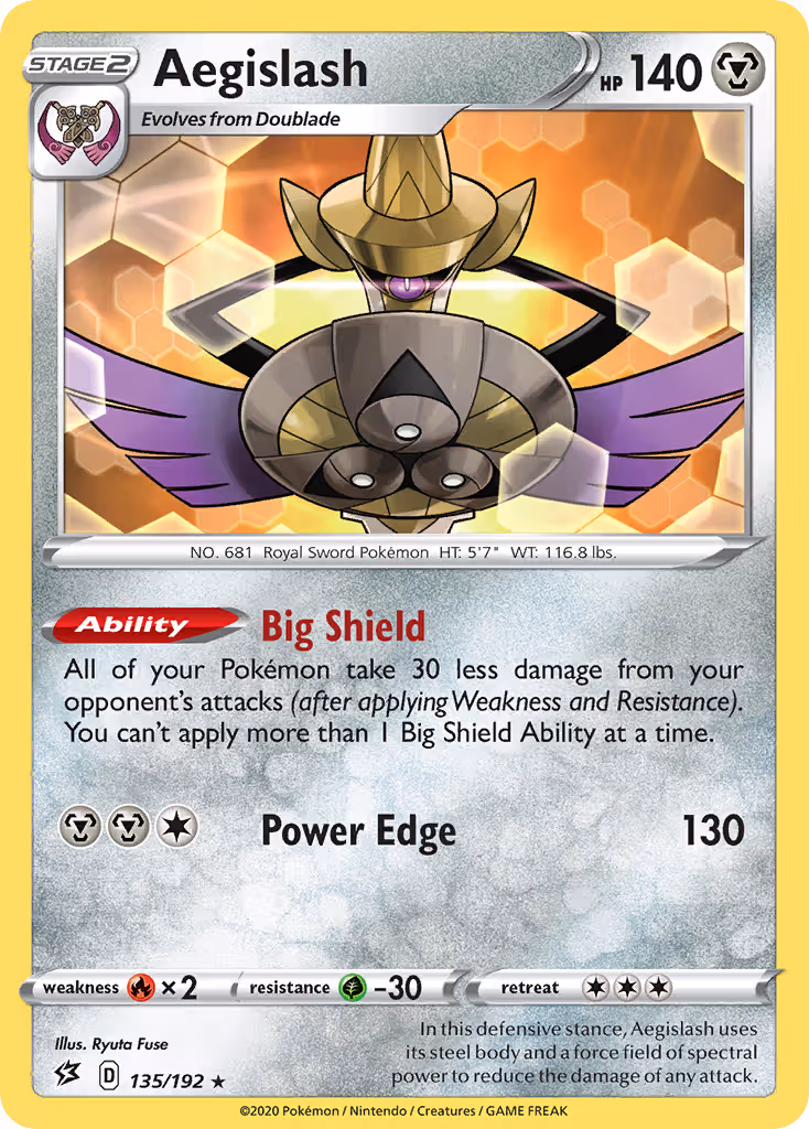 Aegislash 135/192 Pokemon card