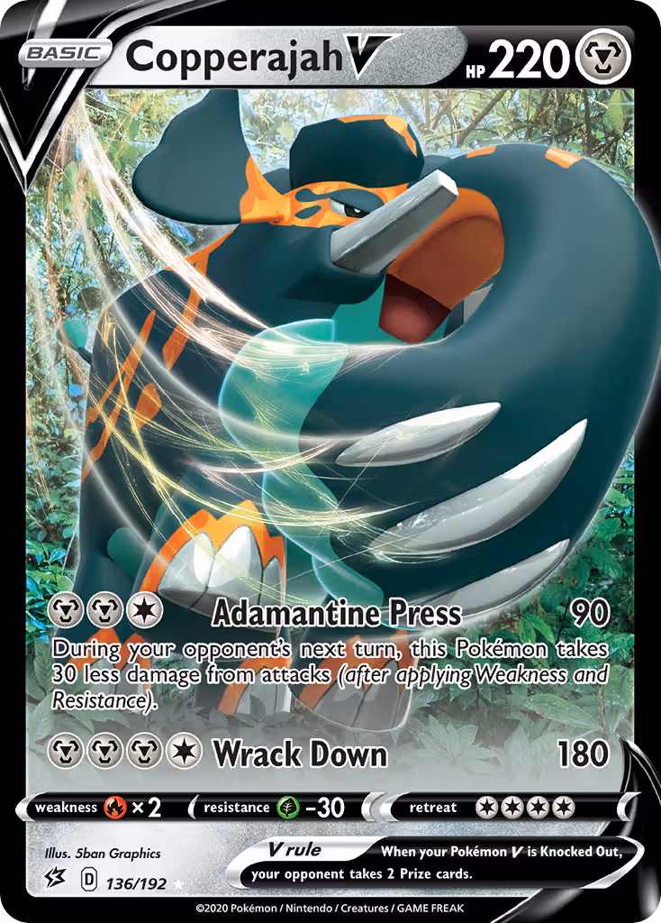 Copperajah V 136/192 Pokemon card