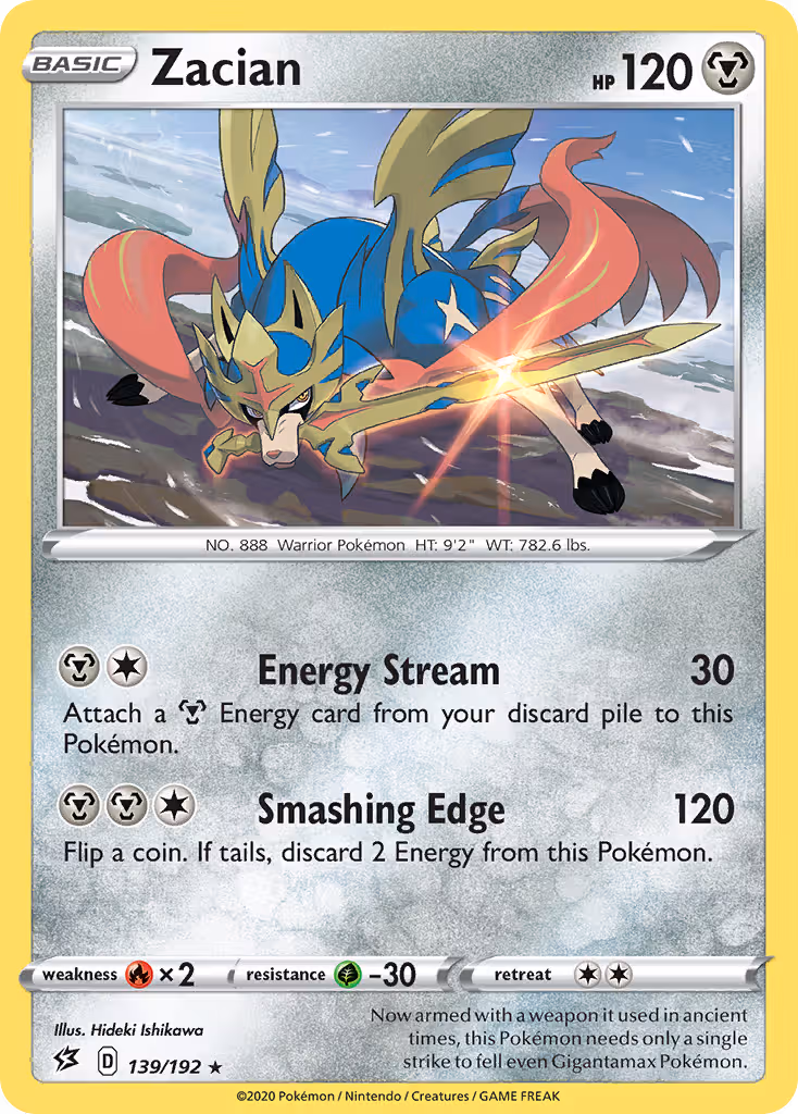 Zacian 139/192 Pokemon card