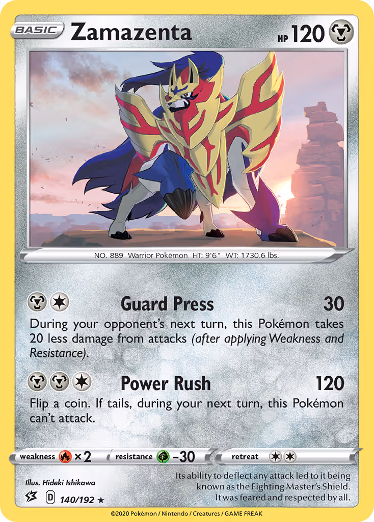 Zamazenta 140/192 Pokemon card