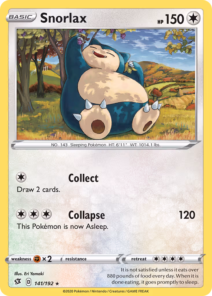 Snorlax 141/192 Pokemon card