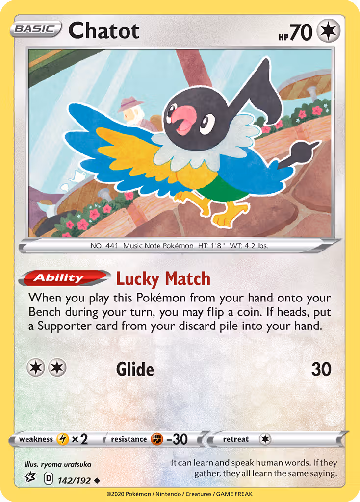 Chatot 142/192 Pokemon card