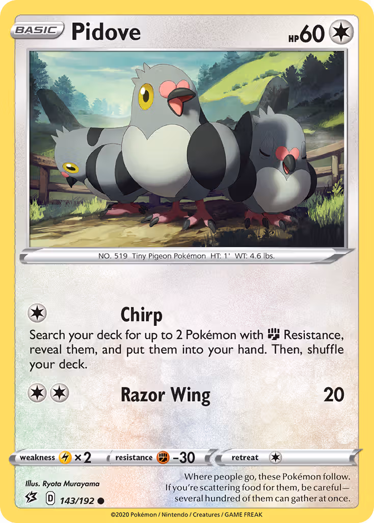 Pidove 143/192 Pokemon card