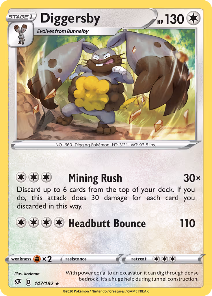 Diggersby 147/192 Pokemon card