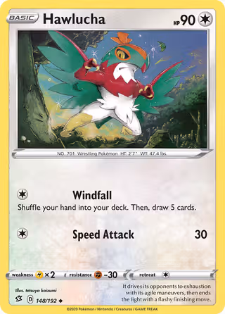 Hawlucha 148/192 Pokemon card