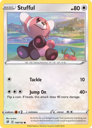 Stufful 149/192 Pokemon card