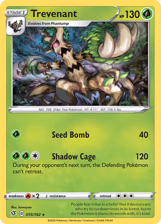 Trevenant 15/192 Pokemon card