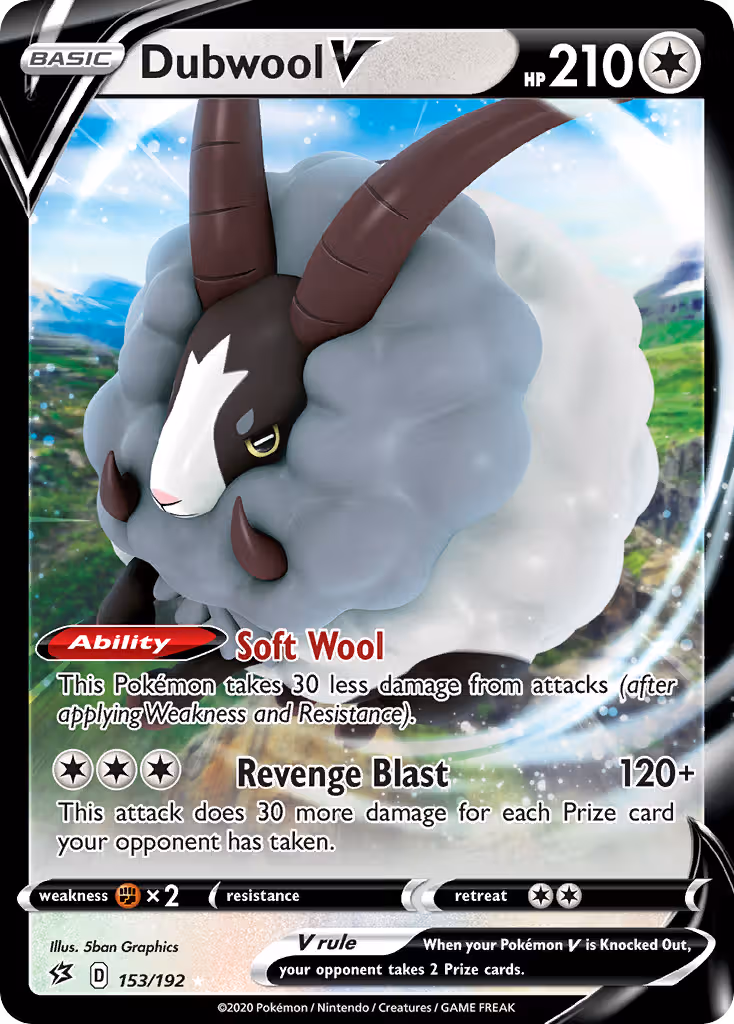Dubwool V 153/192 Pokemon card