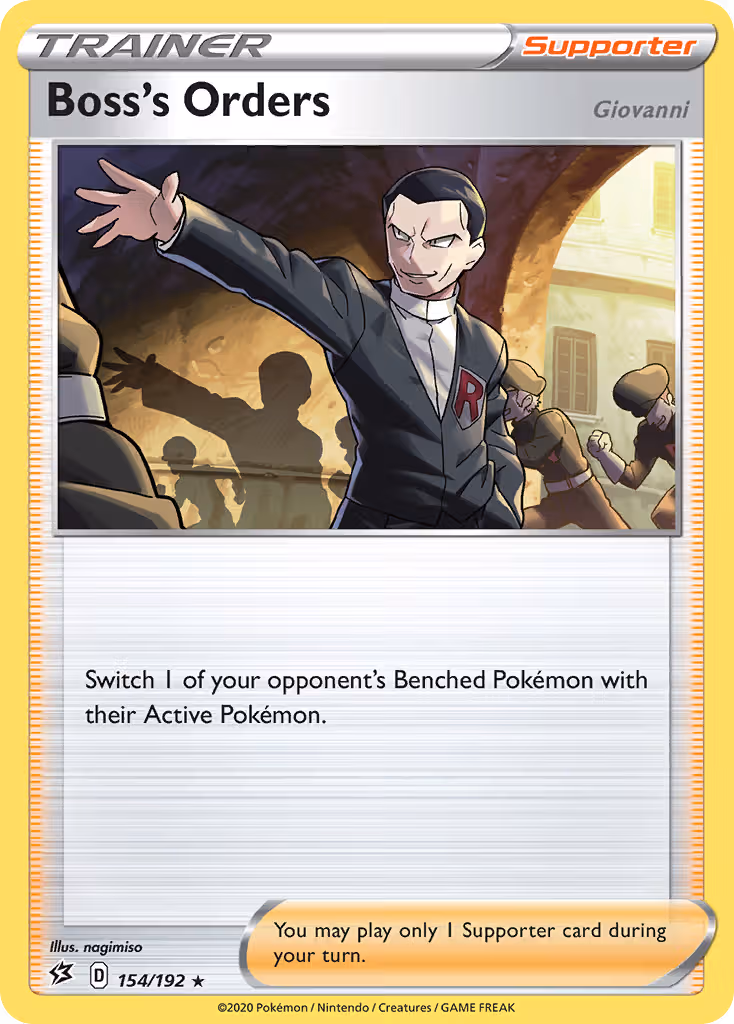 Boss's Orders (Giovanni) 154/192 Pokemon card