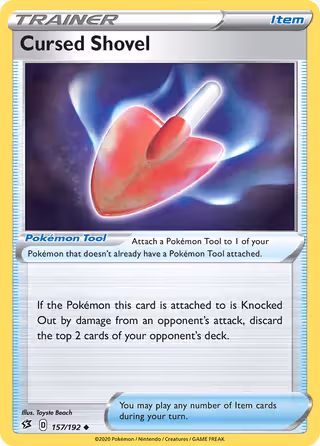 Cursed Shovel 157/192 Pokemon card