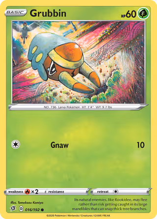 Grubbin 16/192 Pokemon card