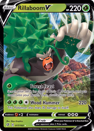 Rillaboom V 17/192 Pokemon card