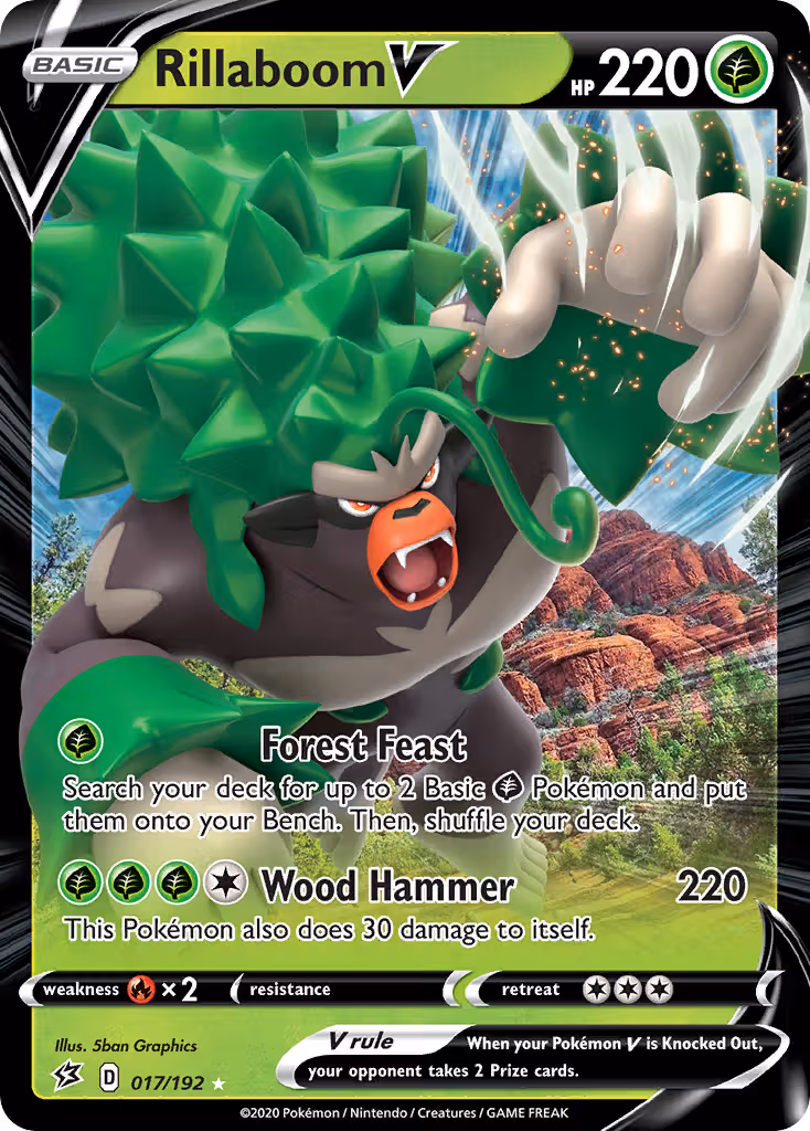 Rillaboom V 17/192 Pokemon card