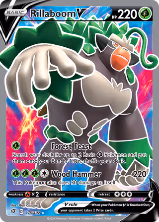 Rillaboom V 175/192 Pokemon card