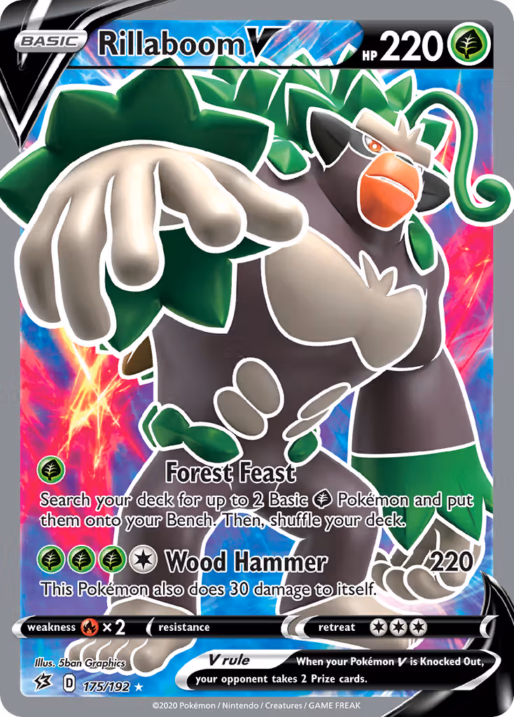 Rillaboom V 175/192 Pokemon card