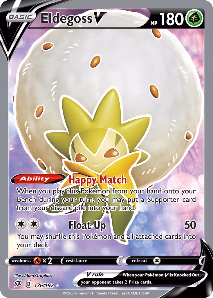 Eldegoss V 176/192 Pokemon card