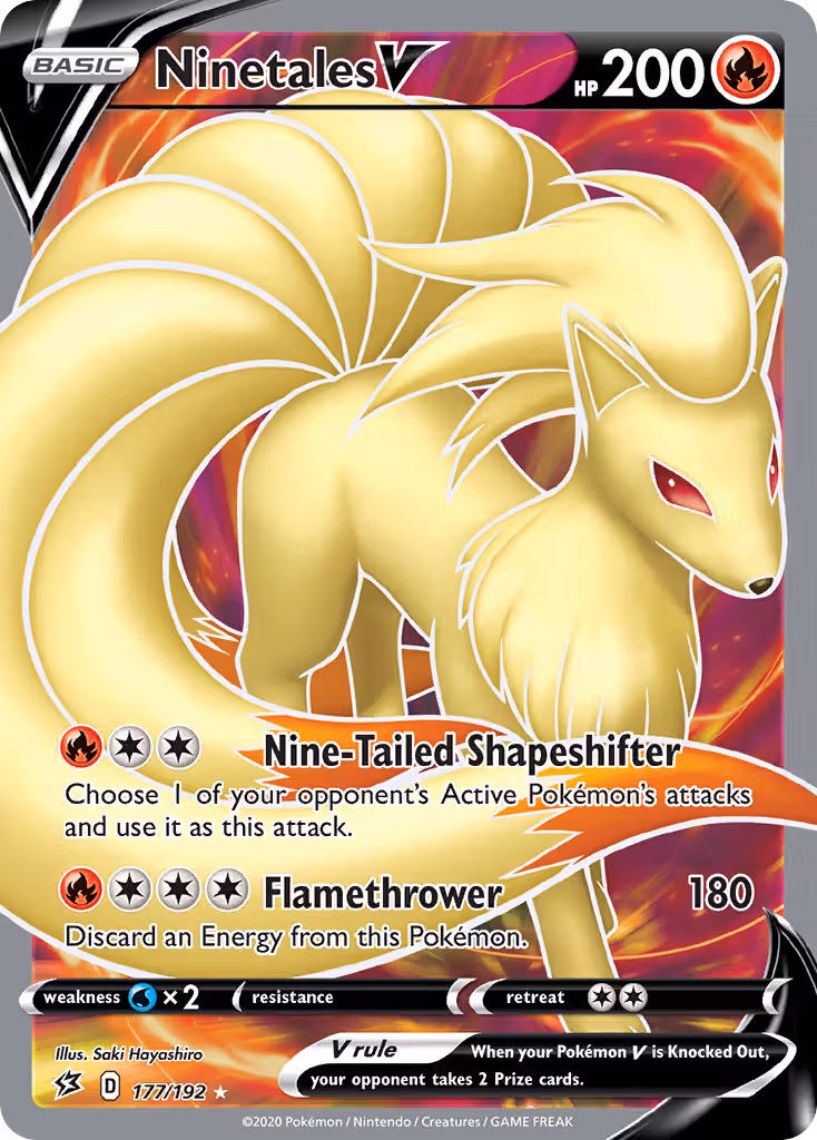 Ninetales V 177/192 Pokemon card