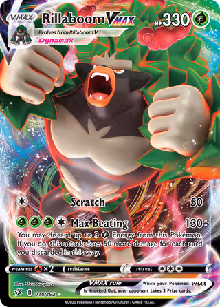 Rillaboom VMAX 18/192 Pokemon card
