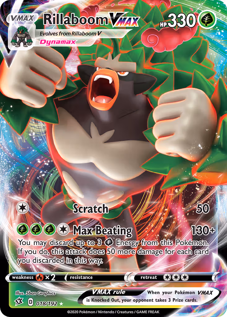 Rillaboom VMAX 18/192 Pokemon card