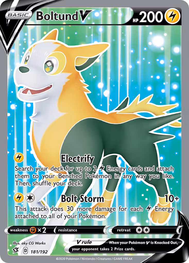 Boltund V 181/192 Pokemon card