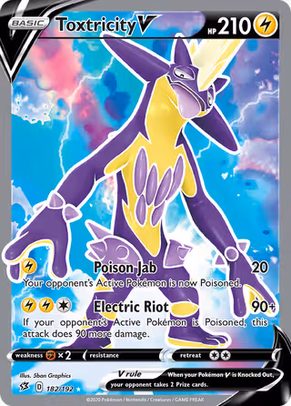 Toxtricity V 182/192 Pokemon card
