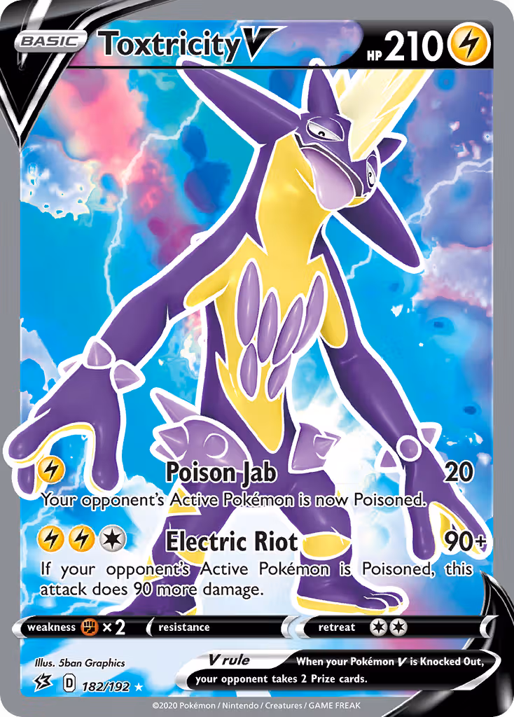 Toxtricity V 182/192 Pokemon card