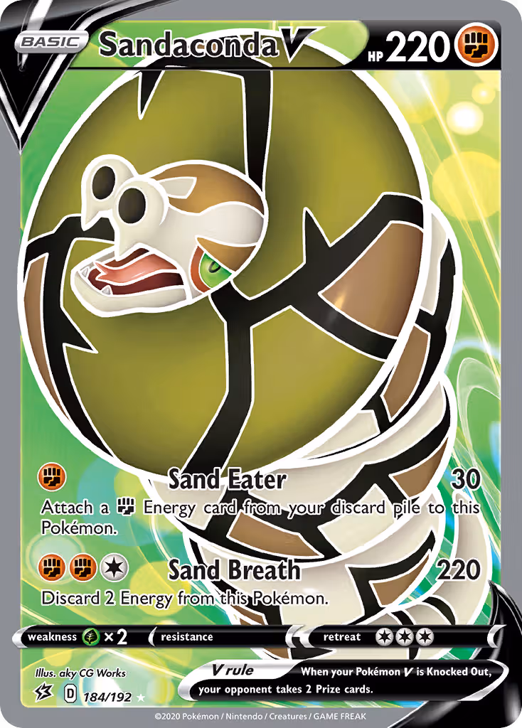 Sandaconda V 184/192 Pokemon card