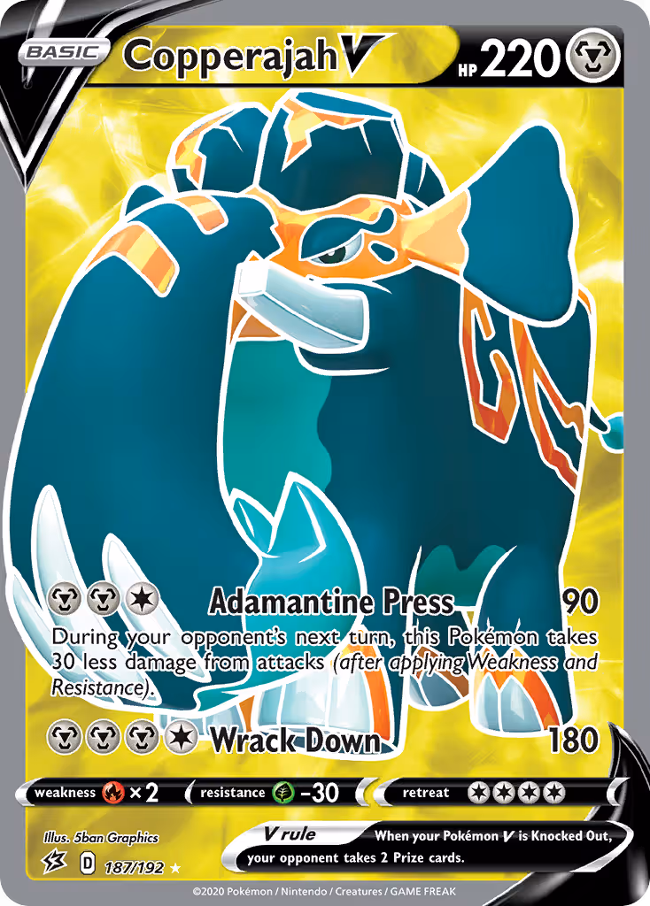 Copperajah V 187/192 Pokemon card