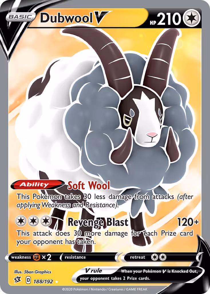 Dubwool V 188/192 Pokemon card
