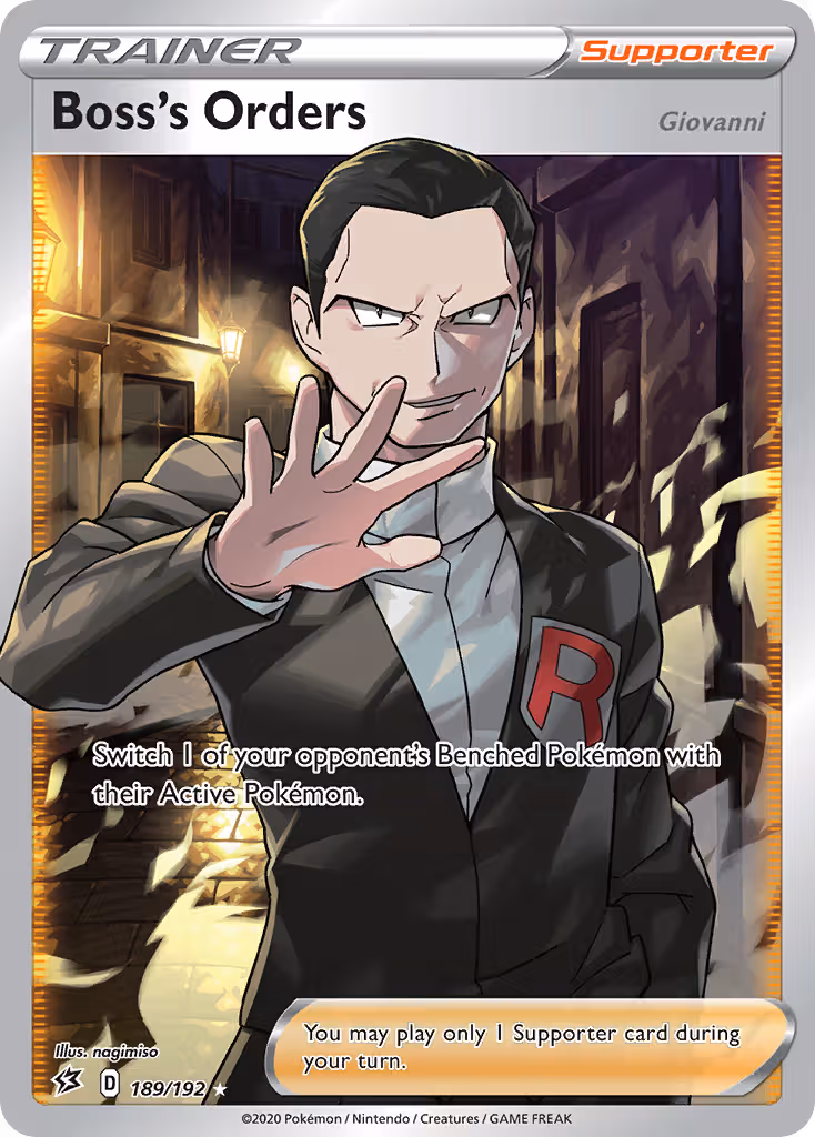 Boss's Orders (Giovanni) 189/192 Pokemon card